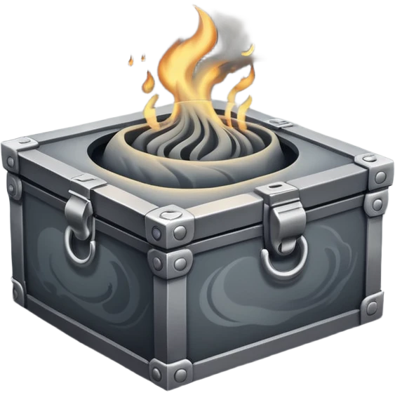 Pandora's box surrounded by swirling dark smoke emoji