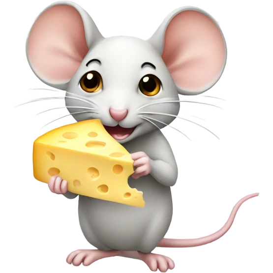 Mouse eating cheese emoji