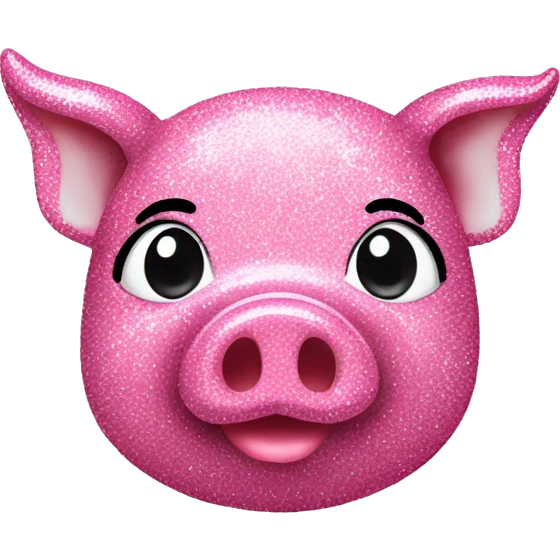 A pink glitter pig emoji