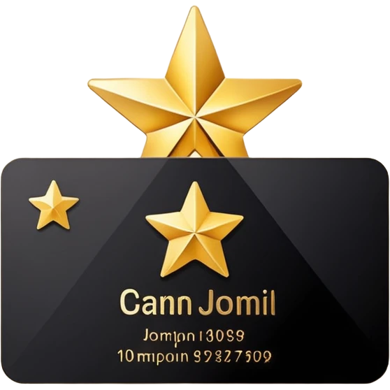 business card with a star symbol emoji