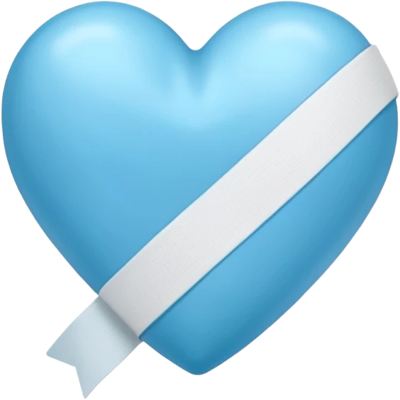 blue heart with a bandeide emoji