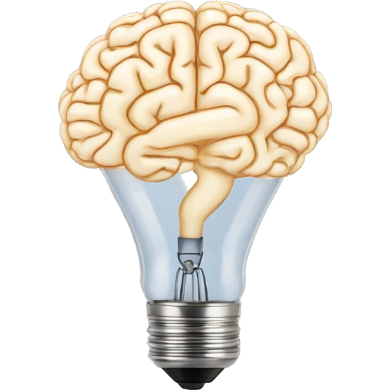 the human brain shaped idea lightbulb emoji