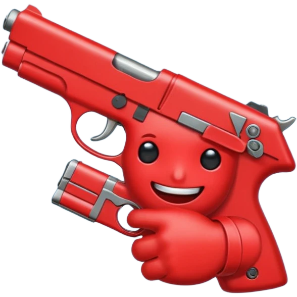 Un 👹 con una pistola en la mano  pero que sea como el emoji pero que salga como el emoji  emoji