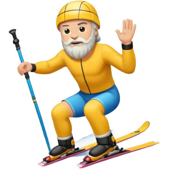 Socrates on mountain skis emoji