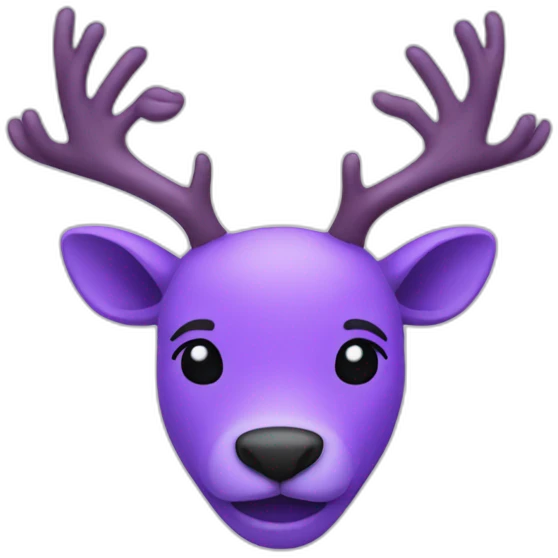 Purple Cerf doing heart by hands emoji