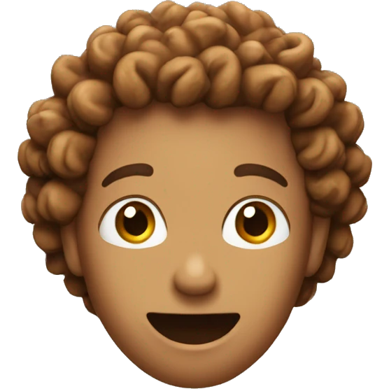 Nut with curly hair emoji