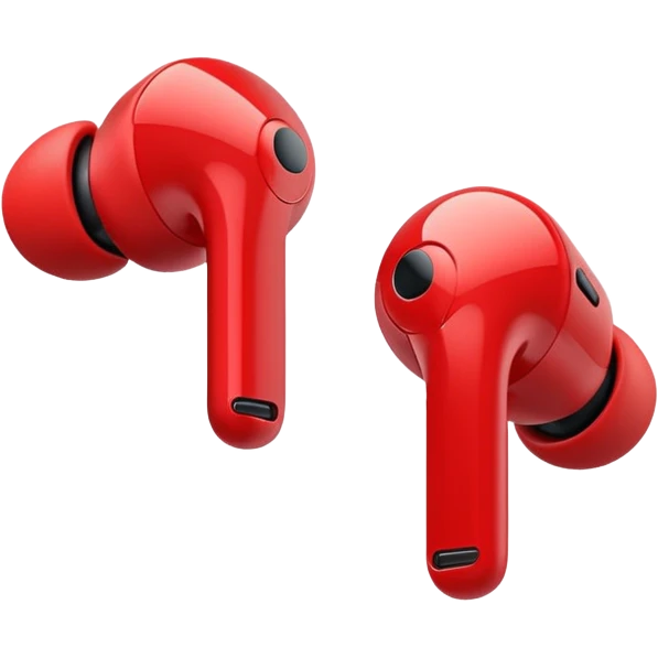 red wireless earbuds emoji