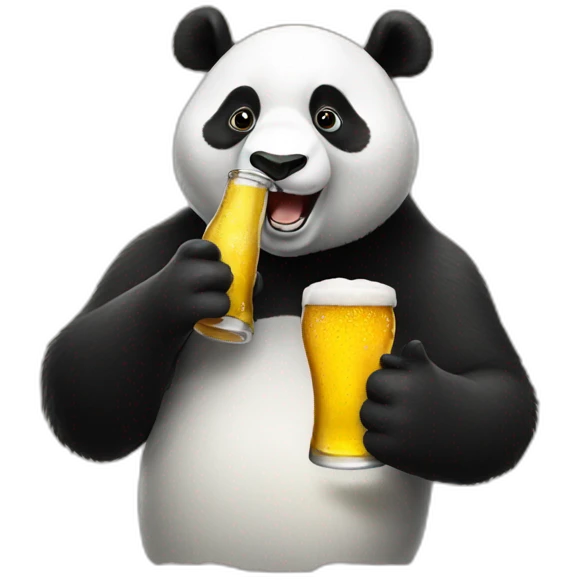 panda drinking beer emoji