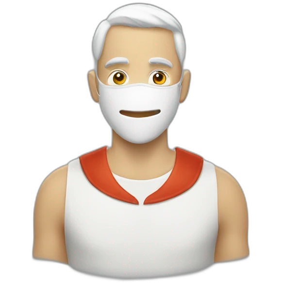 Guy with a white carmeval mask emoji