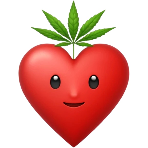Animated weed heart emoji