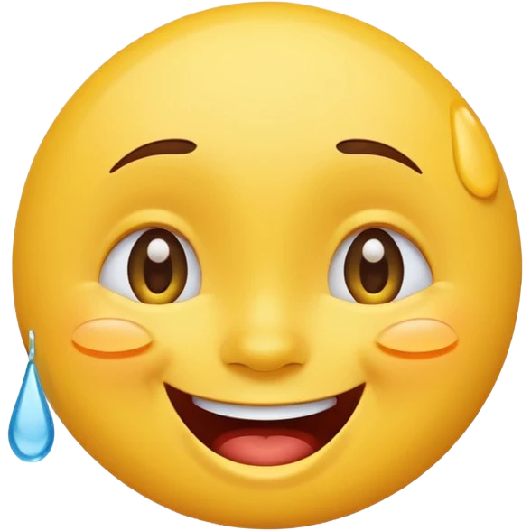 Emoji, yellow round laughing tilted head face with tears of fun emoji