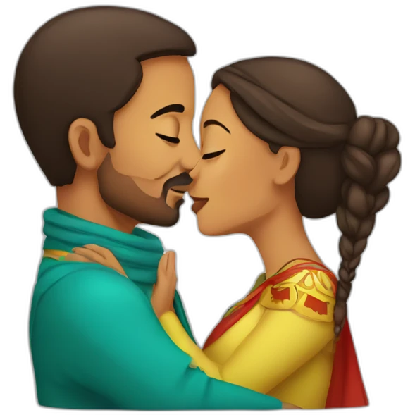 amazigh couple kissing emoji