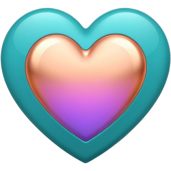 I need a teal, orange , purple, and rose gold Heart emoji  emoji
