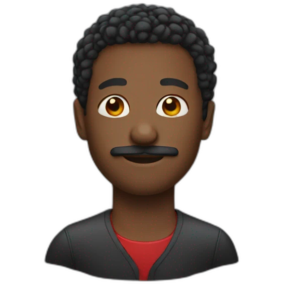 Black man with red mustache emoji