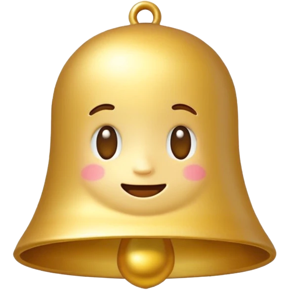 golden bell emoji,
cute emoji style, mobile game emoji,
soft 3D look, smooth gradients,
white outline sticker style,
no background emoji