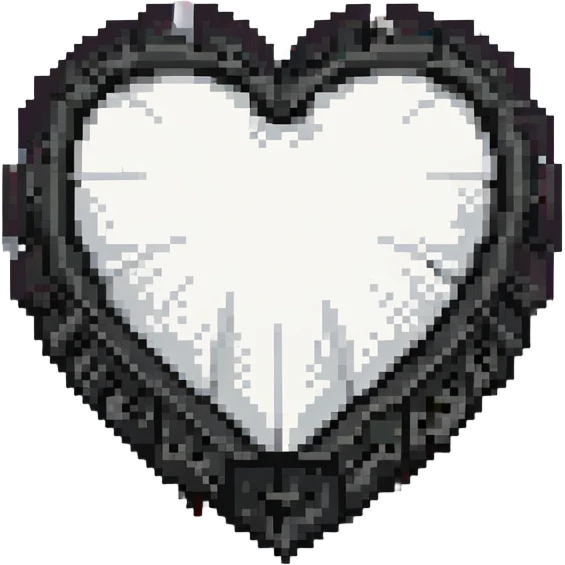 white goth heart, minimal, edgy, dark accents, no background emoji