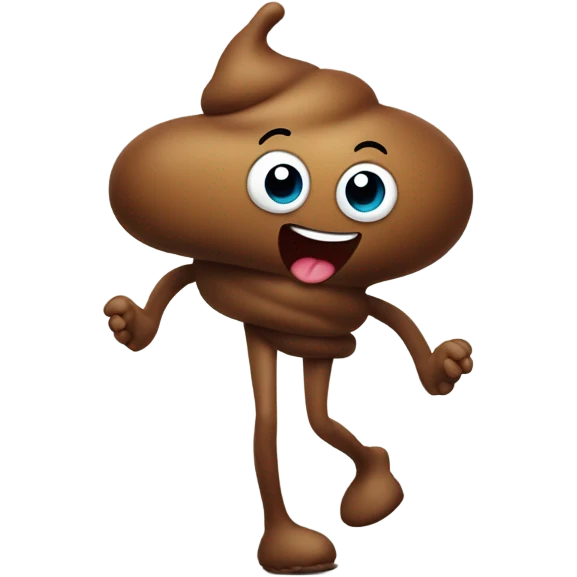 Poop walking emoji