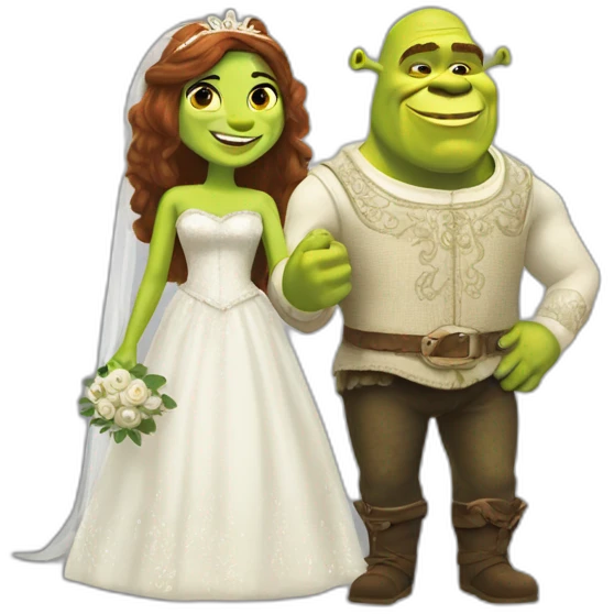 Shrek and Fiona married emoji