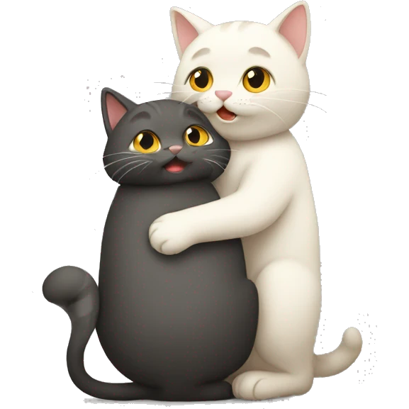 Two cats hug love emoji