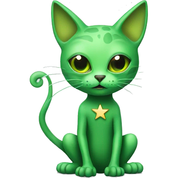 green alien cat with a star emoji