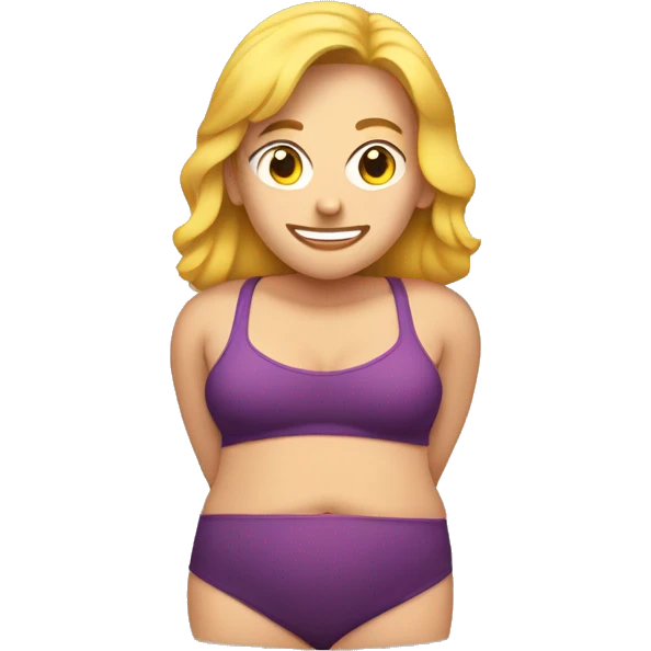 Large stomach muscles, Caucasian woman emoji
