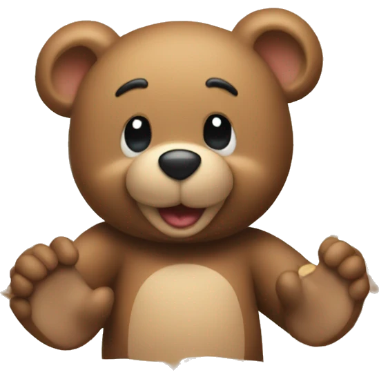 teddy bear with Mickey emoji
