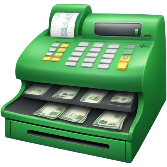 green cash register emoji