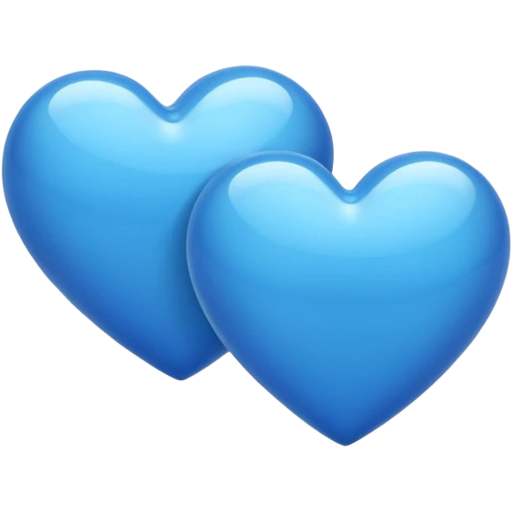 Dos coras azules pero arriba de otro pero solo 2 coras azules como este quiero pero en azul 💞 emoji