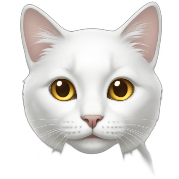 White cat with light grey hair emoji