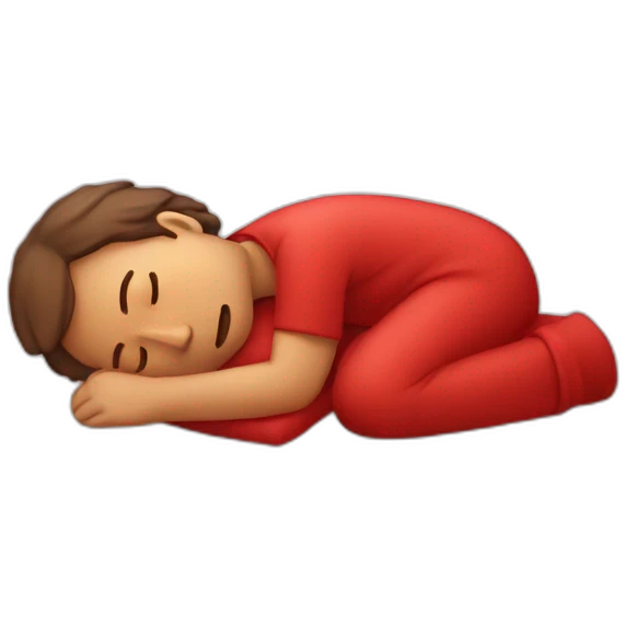 man sleeping red sirop leak emoji