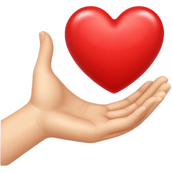 Hand heart emoji with a red heart inside emoji