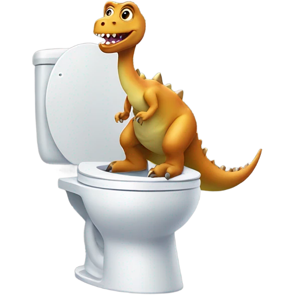 dinosaur on toilet emoji