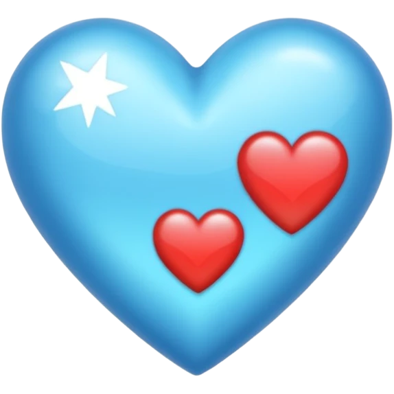 corazon celeste con destellos emoji