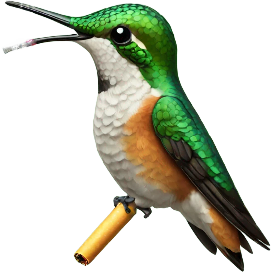 A hummingbird smoking a cigarette  emoji
