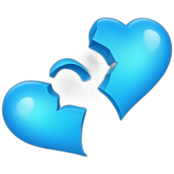 Blue heart break  emoji