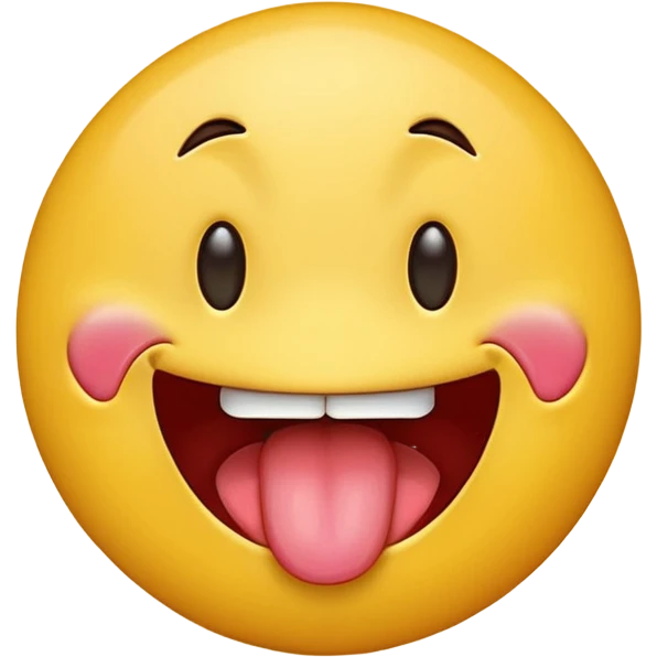 Regular yellow emoji, tongue sticking out with lots of drool emoji