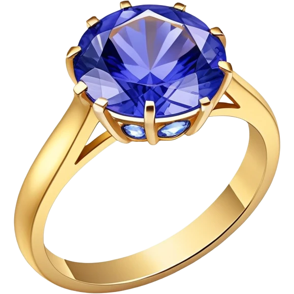 Tanzanite stone in a gold ring emoji