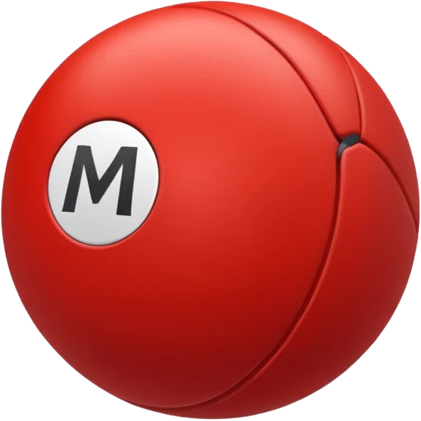 Pull-ball with MB written in the circle in on it emoji