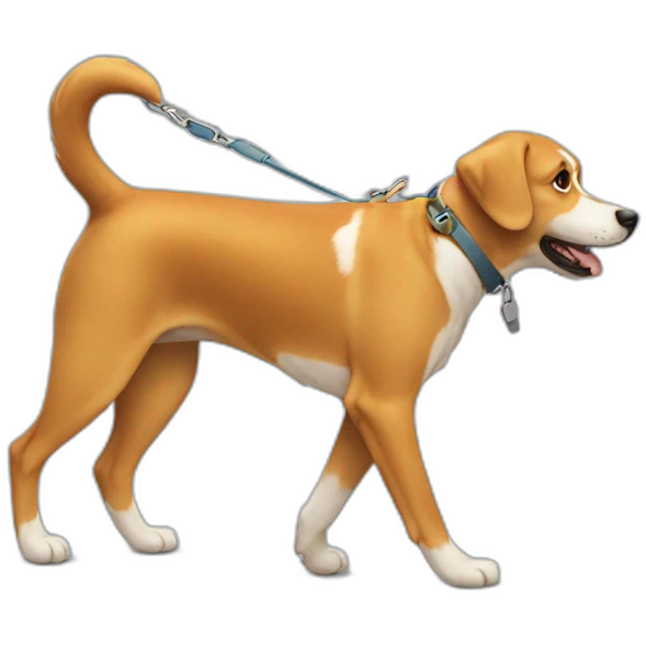 Dog walking human on leash emoji