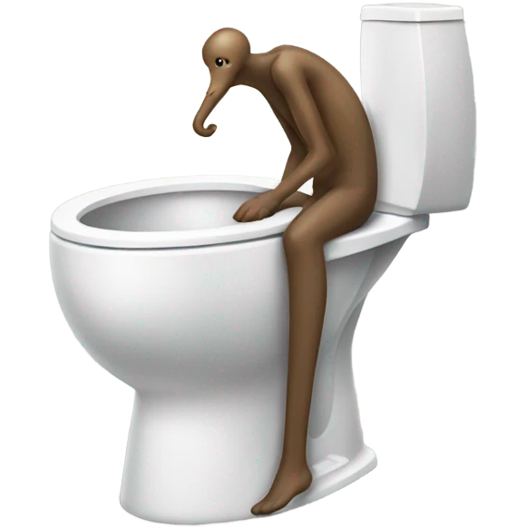 A man with a long neck and his head coming out of a toilet emoji