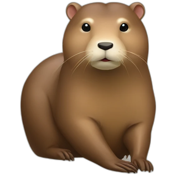 Loutre assis sur un capybara emoji