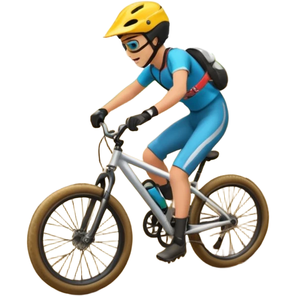 Pumptrack track and rider riding a hilly on the backwheel emoji