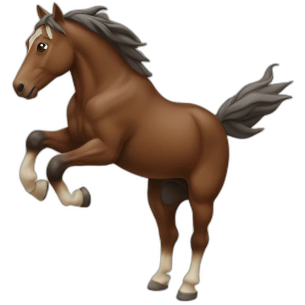 Un cheval sautant un tronc emoji
