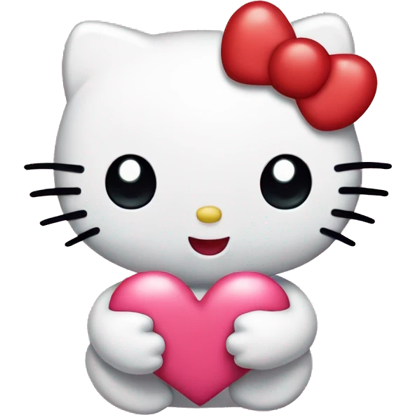 hello kitty with heart emoji