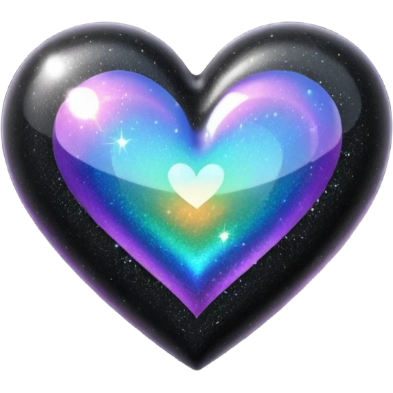 Black rainbow glitter heart  emoji