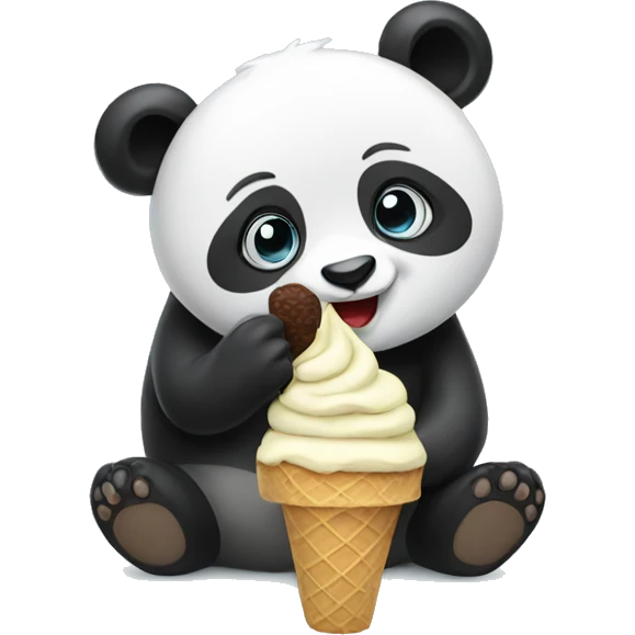Panda eating ice cream emoji