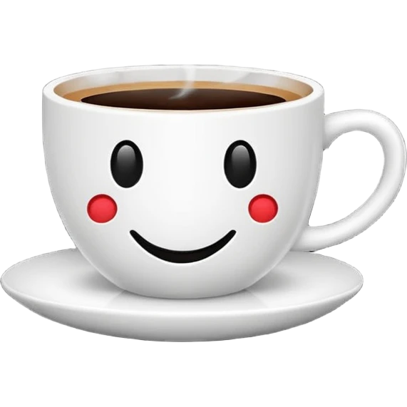 Java programming emoji, coffee cup with steam, clean and modern style emoji