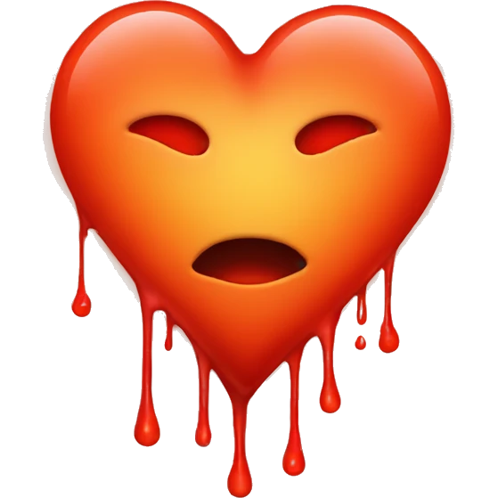 bleeding red heart glowing red-orange emoji