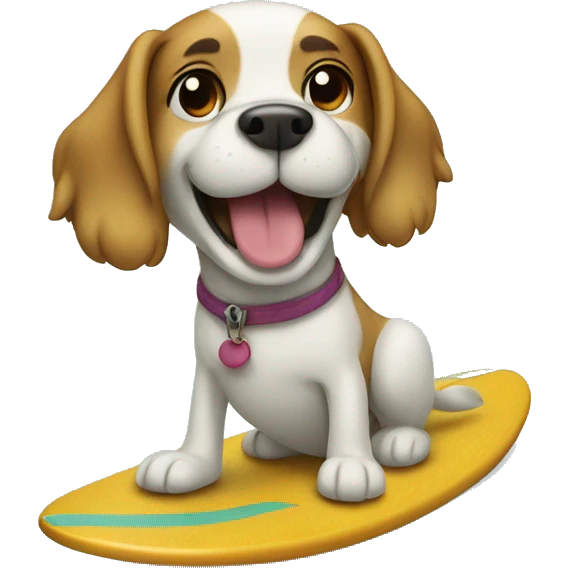 Dog on a surfboard  emoji
