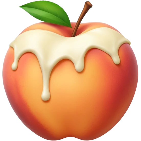 White chocolate dipped peach emoji